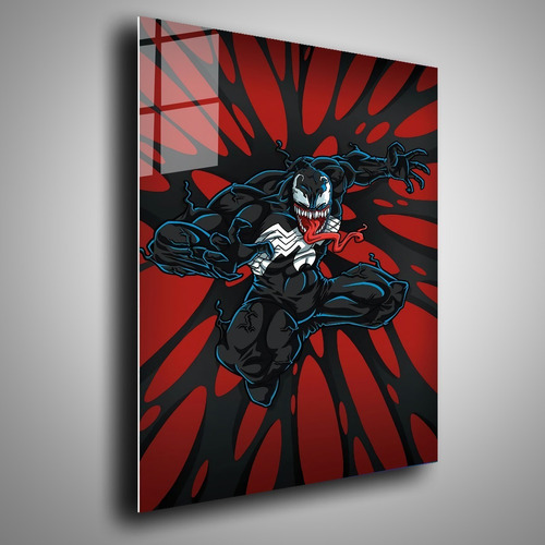 Cuadro Metalico Venom Rojo Marvel  Comics Art Aluminio 40x60