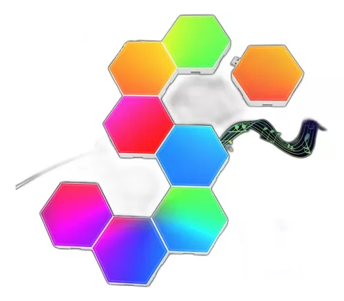 Juego De 8 Paneles De Luz Hexagonales - Luces Led Rgb Sincro
