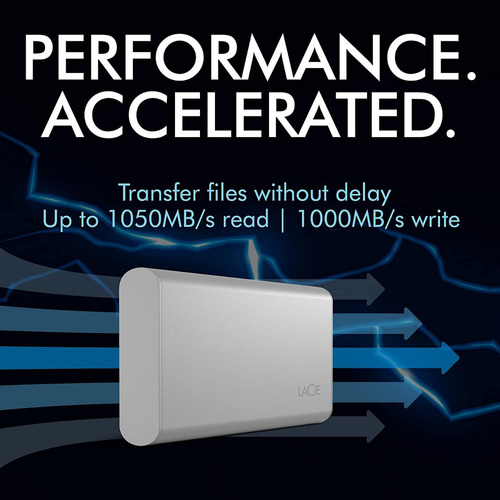 Ssd Externo Portátil Lacie 1tb Usb-c Moon Silver Stks1000400