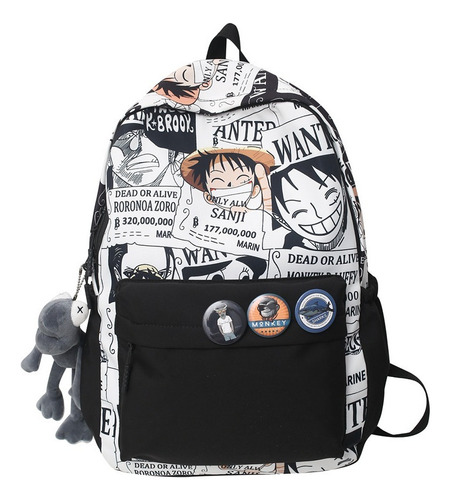 One Piece Schoolbag Hombres Ins Japonés Cool Trend