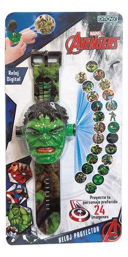 Relógio com projetor Disney Hulk Avengers - Ditoys 2544