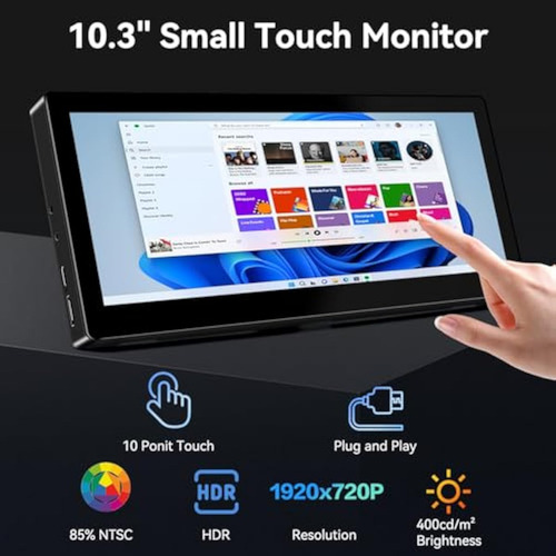 Monitor De Pantalla Táctil Pequeño De 10.3