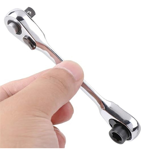 Llave De Trinquete 1/4 Mini Doble Cabeza 72 Dientes Y Destor