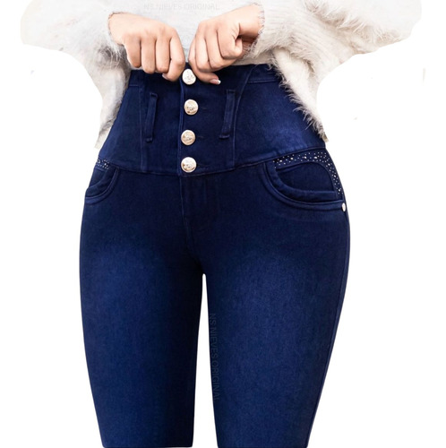 Jeans Fajero Reductor Con 4 Botones Push Up 