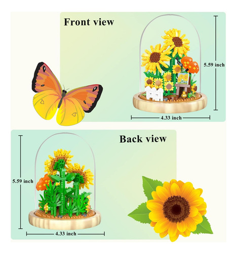 Qarulus Ramo De Flores De Girasol Juguete De Construcción De