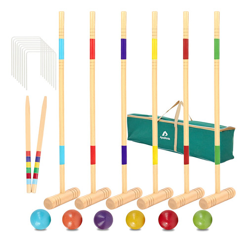 Apudarmis Juego De Croquet Para Seis Jugadores De 32 Pulgada