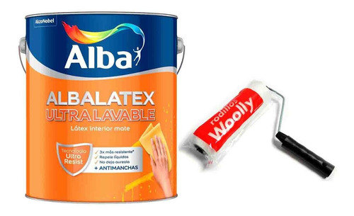 Albalatex Ultralavable Blanco Mate 10l + Rodillo Lana Rex