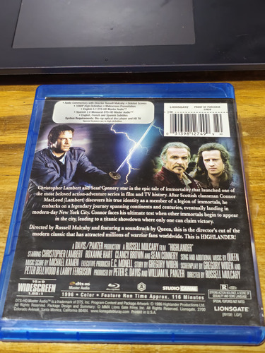 Highlander /el Útimo Inmortal Blu Ray Original (Usado)