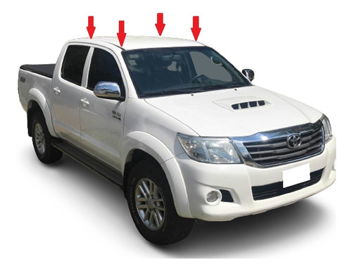 Toyota Hilux D/c 2011 / 2015 Molduras Techo Baguetas Negras