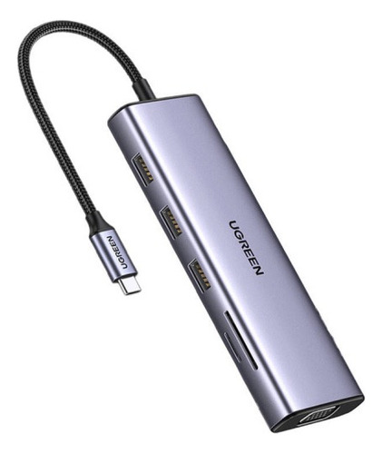 Hub 10 En 1 Ugreen 3 Usb-a, 1 Usb-c, 1 Hdmi 4k/60hz, Sd/tft