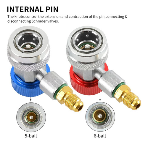 Conector De Acoplador Rápido R134a H/l Auto Car Adaptador De