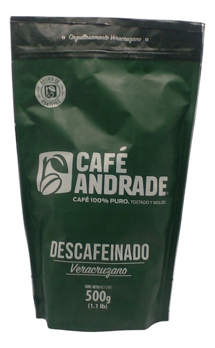 Café Andrade De Veracruz Descafeinado 500g  P/cafetera Suave