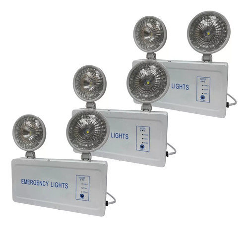 X3 Lamparas Foco Linterna Emergencia Led Recargable 2 Focos