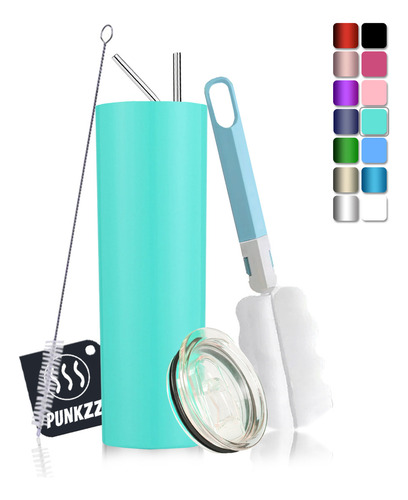 Vaso Térmico Portátil 20oz De Acero Inoxidable Con Calor/frí/ Color Turquesa Punkzz