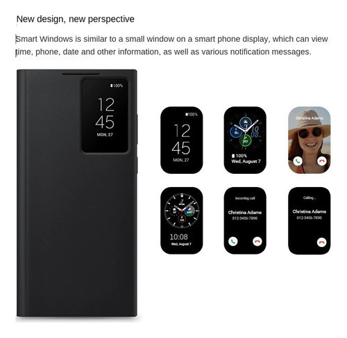 Para Samsung S23ultra Chip Phone Case Smart Window Case