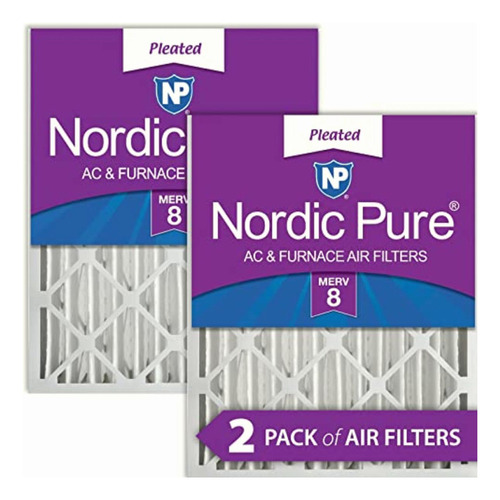 Nordic Pure 20x25x4m8 2 Merv 8 Pleated Ac Furnace Air