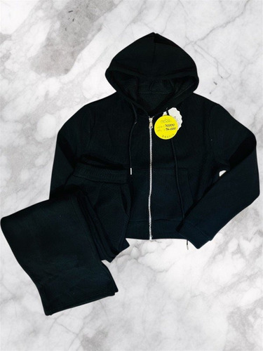 Conjunto De Micropana Acanalada - Temporada Otoño/invierno Negro Lisa Xl