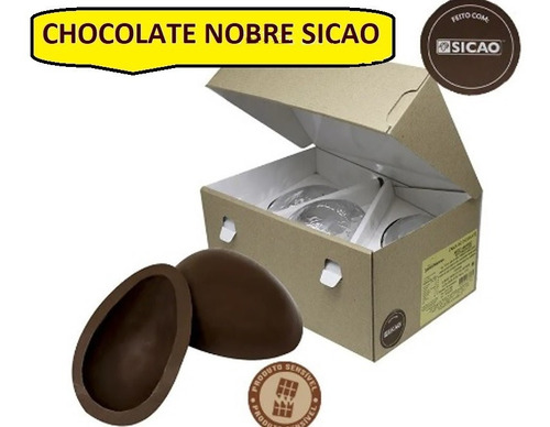 10 Cascas P/ Ovos De Páscoa 250g Chocolate Sicao Meio Amargo