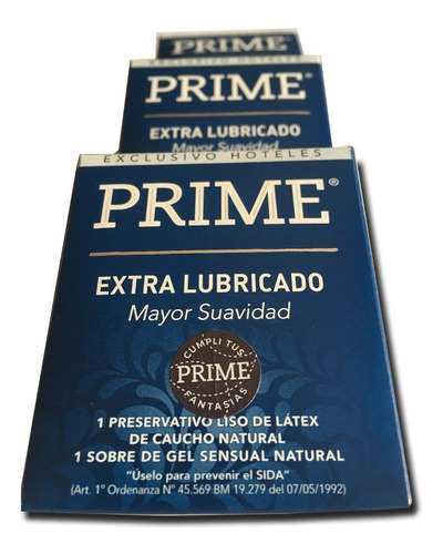 Preservativos Prime Extra Lubricado Individual Con Gel X72