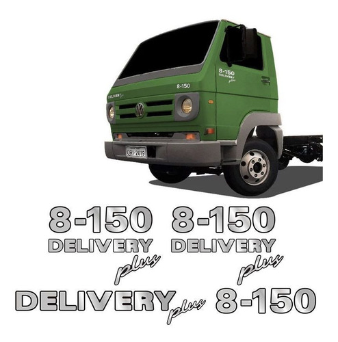 Imagem 1 de 6 de Kit Emblemas 8-150 Delivery Plus Volkswagen Adesivo Caminhão