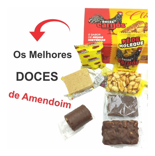 Imagem 3 de 7 de Doce De Amendoim Paçoca Pé De Moleque Com Chocolate Caixa