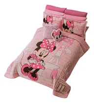 Comprar Edredón Ligero Minnie In Paris Individual Colchas Concord Rosa Rosa