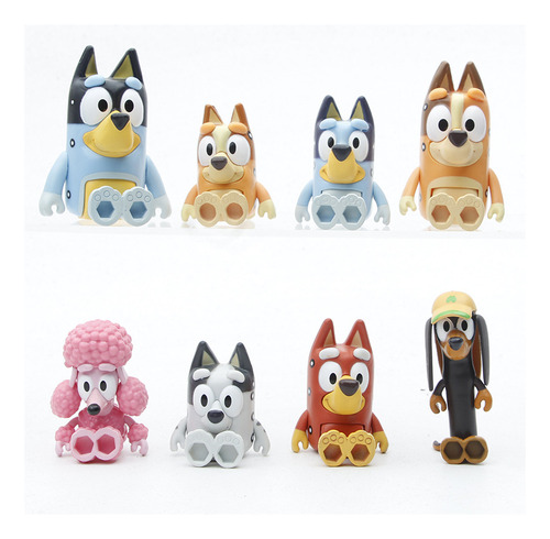 8pcs Bluey Familia Y Amigos Figura Modelo Juguete Regalo