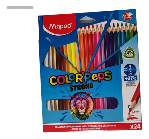 Maped Color Peps Strong 24 Lápices De Colores Resina 