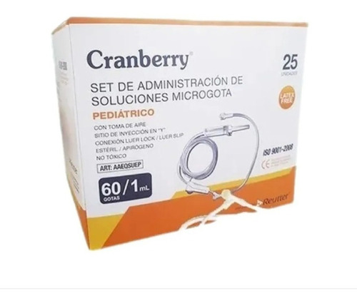 Bajada De Suero Microgota 60gotas/1ml Cranberry 25 Unidades