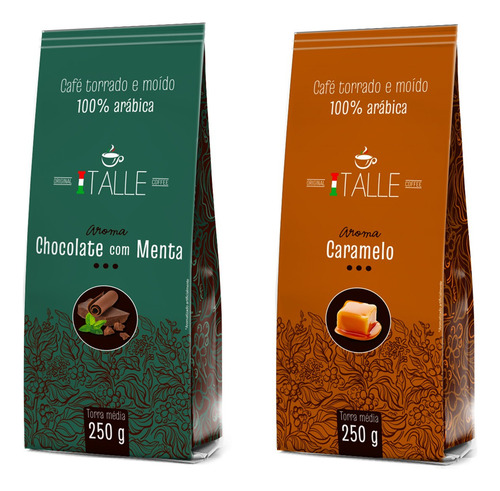 Café Italle Aromatizado Chocolate Com Menta E Caramelo 500g