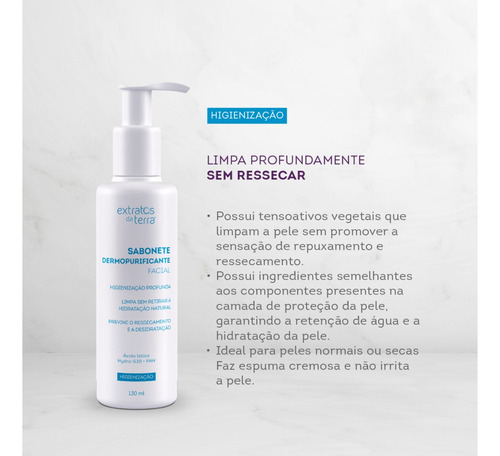 Sabonete Limpeza Facial 130ml Refrescante Extrato Da Terra