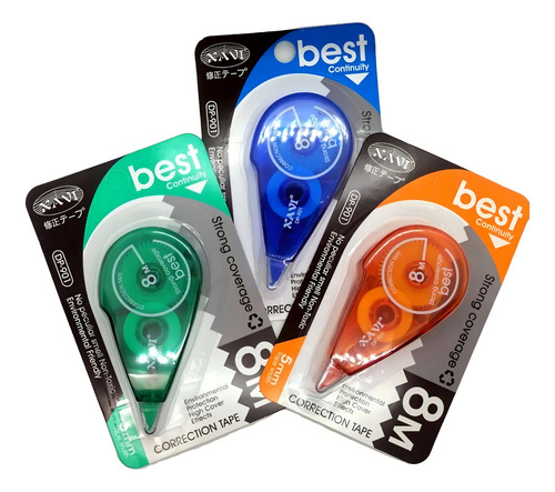 2pz Corrector De Cinta 8m Colores Mixtos Papelería Escolar