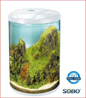 Acuario Vidrio Curvo 75 Lt Lujo Minjiang Mjm260 Con Mueble