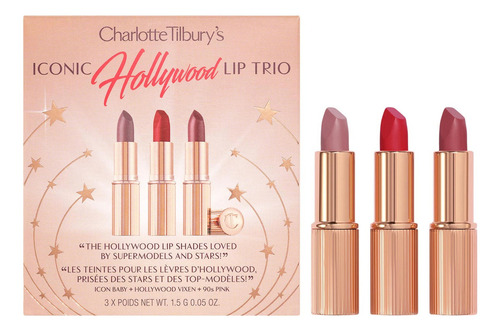 Mini trío icónico de pintalabios Hollywood de Charlotte Tilbury