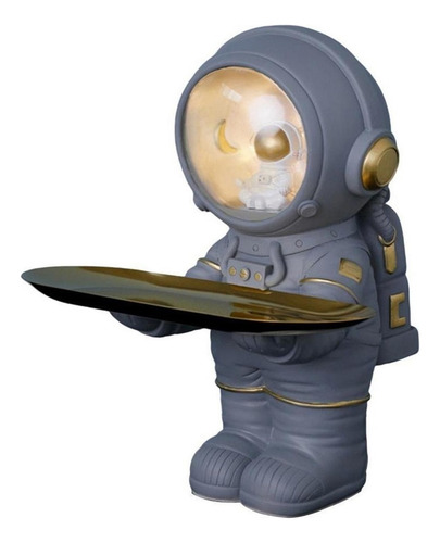 Escultura De Resina Estatua De Astronauta 21,5 X 18 X 17 Cm