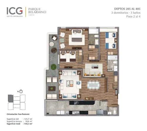 Exclusivo Departamento Seminuevo 3d, Parque Arauco