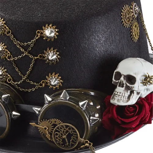 Sombrero De Pelo Gótico Punk, Minisombrero Steampunk Con Esq
