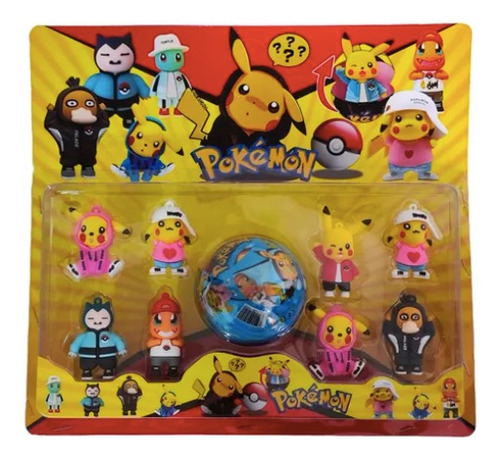  Set Figuras Coleccionables Pokemon Pikachu 