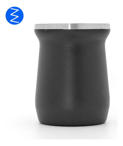 Mate Térmico De Acero Inox. Doble Pared Y Bombilla - 160 Ml Color Negro 160ml
