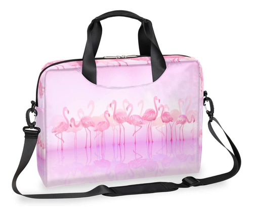 Bolso Hombro Para Computadora Portatil Rosa Flamingo Dia San