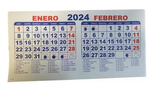 Tacos Calendarios Bi-mensual ( 21 X 10.5 Cm) - 100 Unidades
