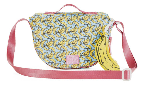 Bolsa Crossbody Cloe Girls Para Niña Estampado Banana Y Asa Color Azul