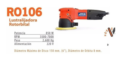 Lustralijadora Rotorbital 850w. Argentec Cod: Ro106 Ionlux