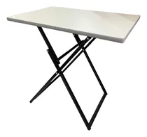 Comprar Mesa Plegable 80x60 Cm Madera Base Caño Color Blanco Ideal Lugares Pequeños Y Exteriores Facil Guardado Resistente Usos Multiples