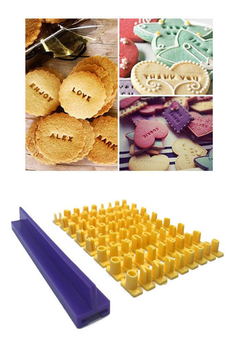 Juego 3 Marcadores Sello Letras P/ Galletas Abecedario 3pzs Color Amarillo