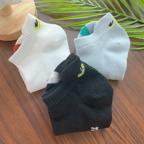 Calcetines Cortos De Malla Transpirable Para Hombre, 3 Pares