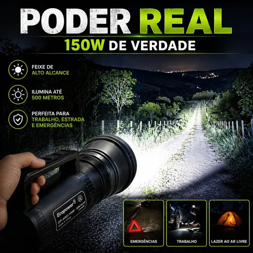 Lanterna Led Multifuncional 150w Ultra +luz Lateral Ep-8803