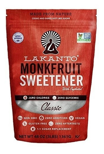 Lakanto Monk-fruit 1:1 Sustitut Azúcar 1.3kg 0-glucémic 0cal