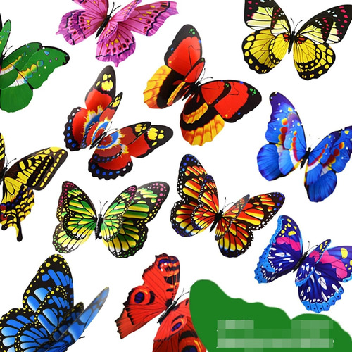 Mariposas Decorativas Stickers 3d Extra Grandes 24 Multicol