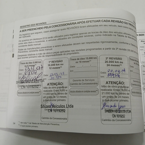 Manual Do Proprietário Honda Hrv 2017 Mt/cvt Rev 30k (Usado)